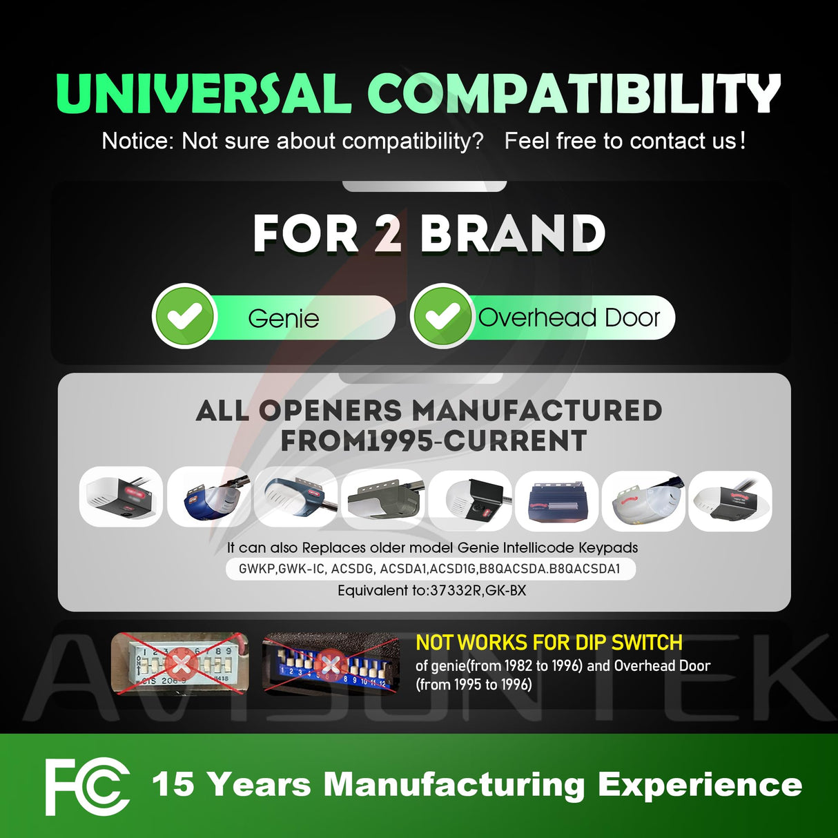 GK-R Wireless Keypad, Compatible with šØšš Genie Intellicode Garage Door Openerć5 Year Warrantyć