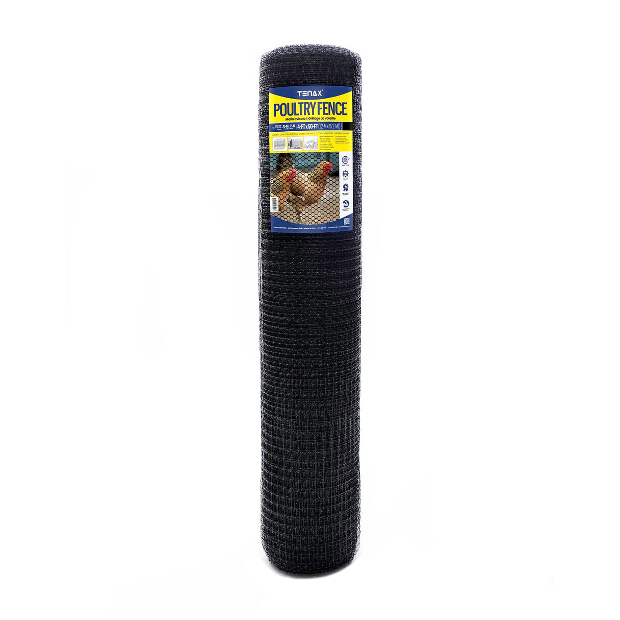 Tenax Deer Netting - Heavy Duty, 7ft Netting for Gardens - 7 Ft x 100 Ft - Black Polypropylene
