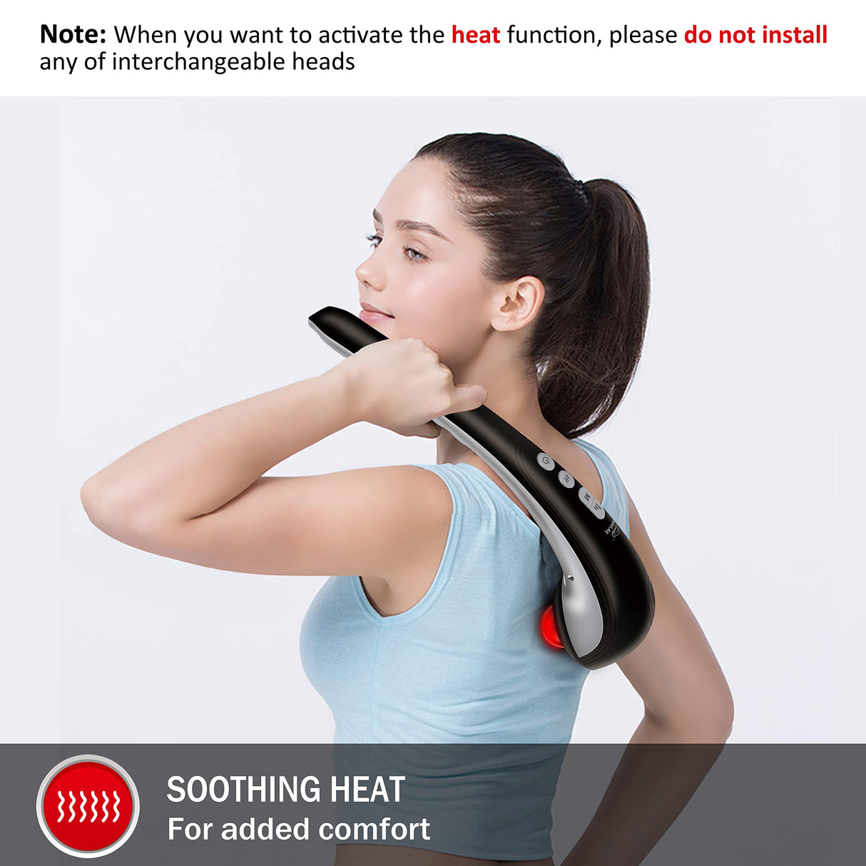 Snailax Cordless Handheld Back Massager - Rechargeable Percussion Massage with Heat, FSA HSA Eligible, Deep Tissue Massager for Neck Shoulder Waist Leg Foot Back, Portable Wand Massager for Full Body