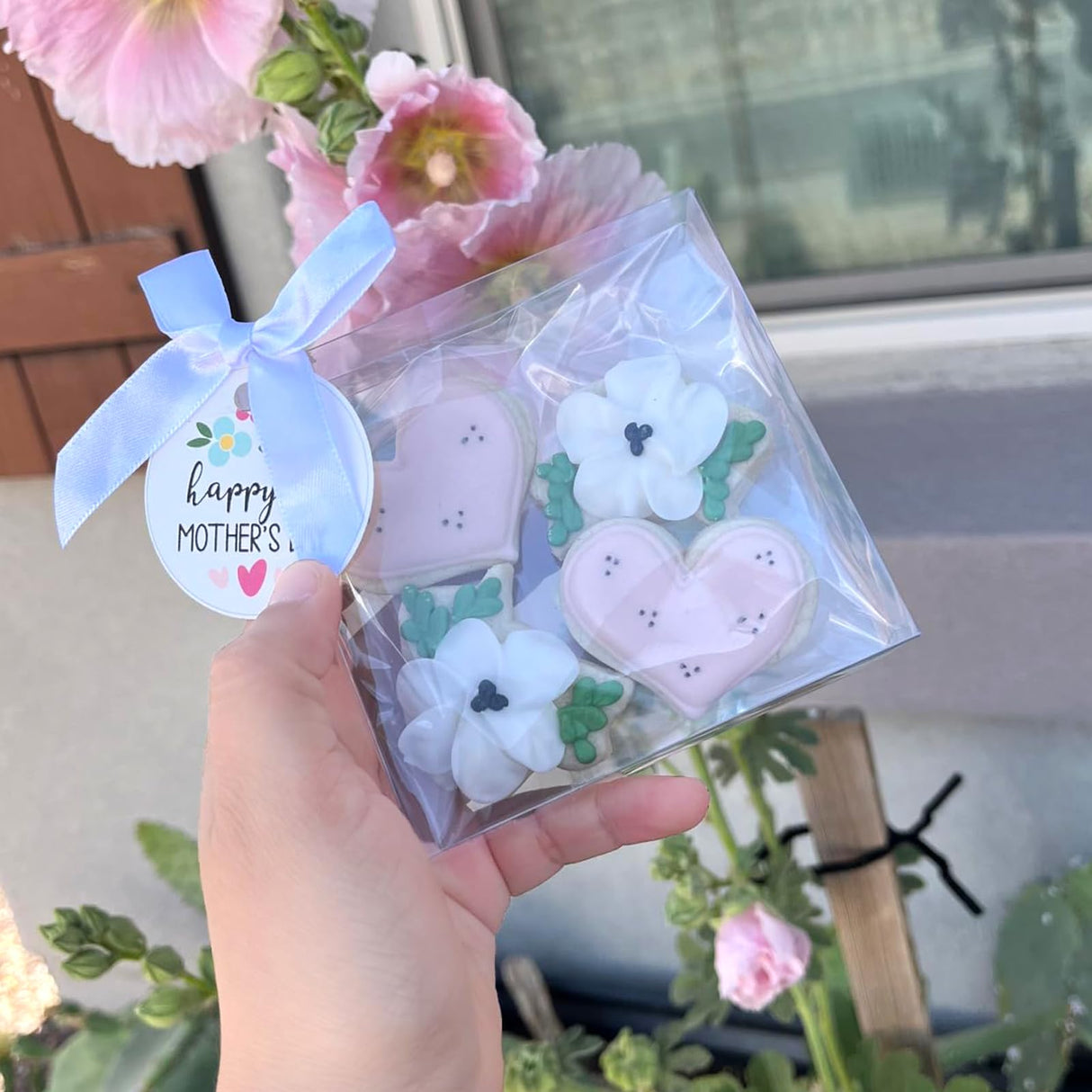 TEMLQPACK 100 Pack 4x4x1.2inch Clear Single Cookies Boxes Small Bakery Boxe Macaron Boxes Brownie BoxesPastry Boxe for Easter Mother's Father's Christmas Birthday Day