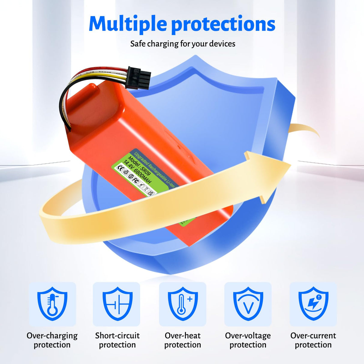 TQTHL Battery for Xiaomi Roborock S5, S5 Max, S50, S6, S6 MaxV, S7, Q7 Max V Ultra Pure, Q5 Q5 Max Q5 Pro, Brr-2p4s-5200s, Mijia 1st and 2nd Generation Robot Hoover(Not for Roborock Qrevo )
