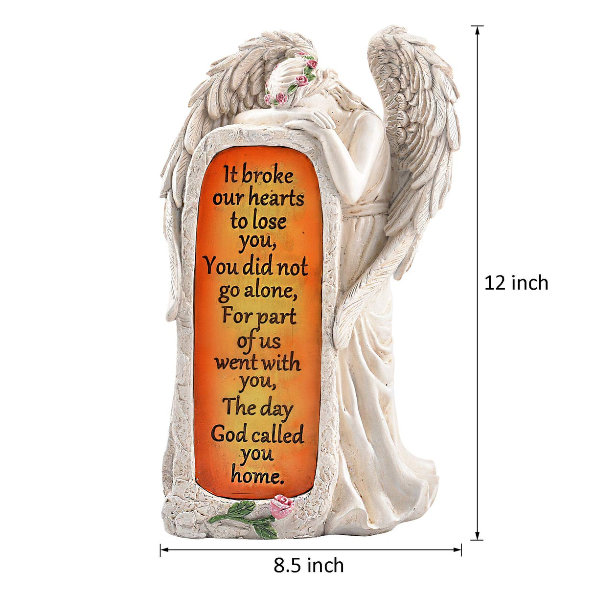 Angel Garden Statues Outdoor Decor, Solar Angel Figurines Lights for Garden Decoration Yard Art Memorial Gifts for Loss of Loved One