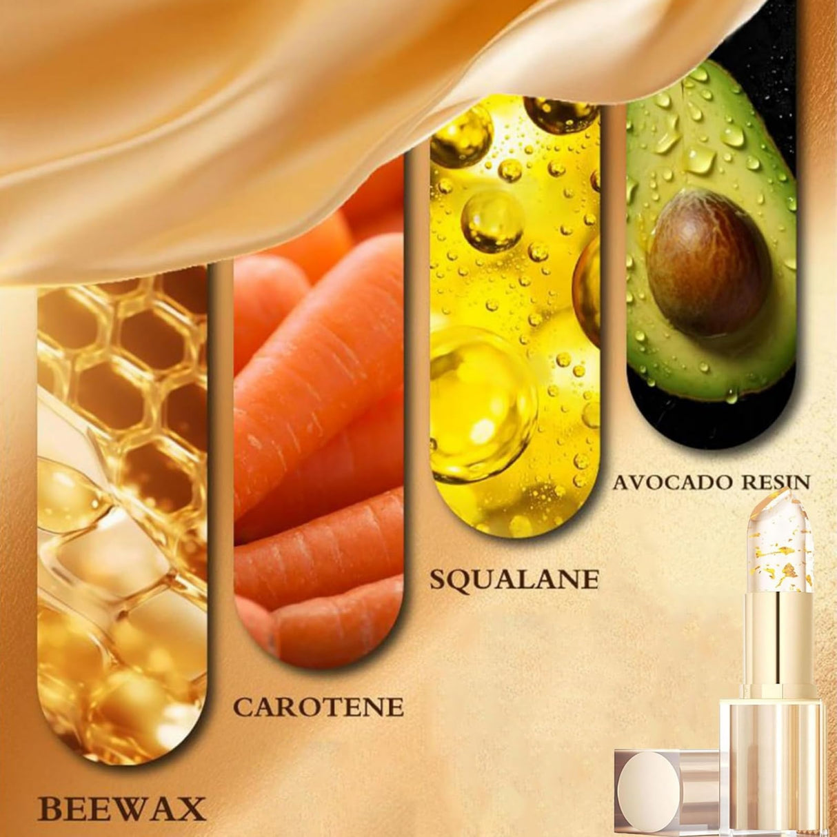 Bymolia Color Changing Lipstick,Transferproof Color Changing Gold Foil For Women Lipstick,Deep Nourishment Moisturizing Long Lasting 24 Hours