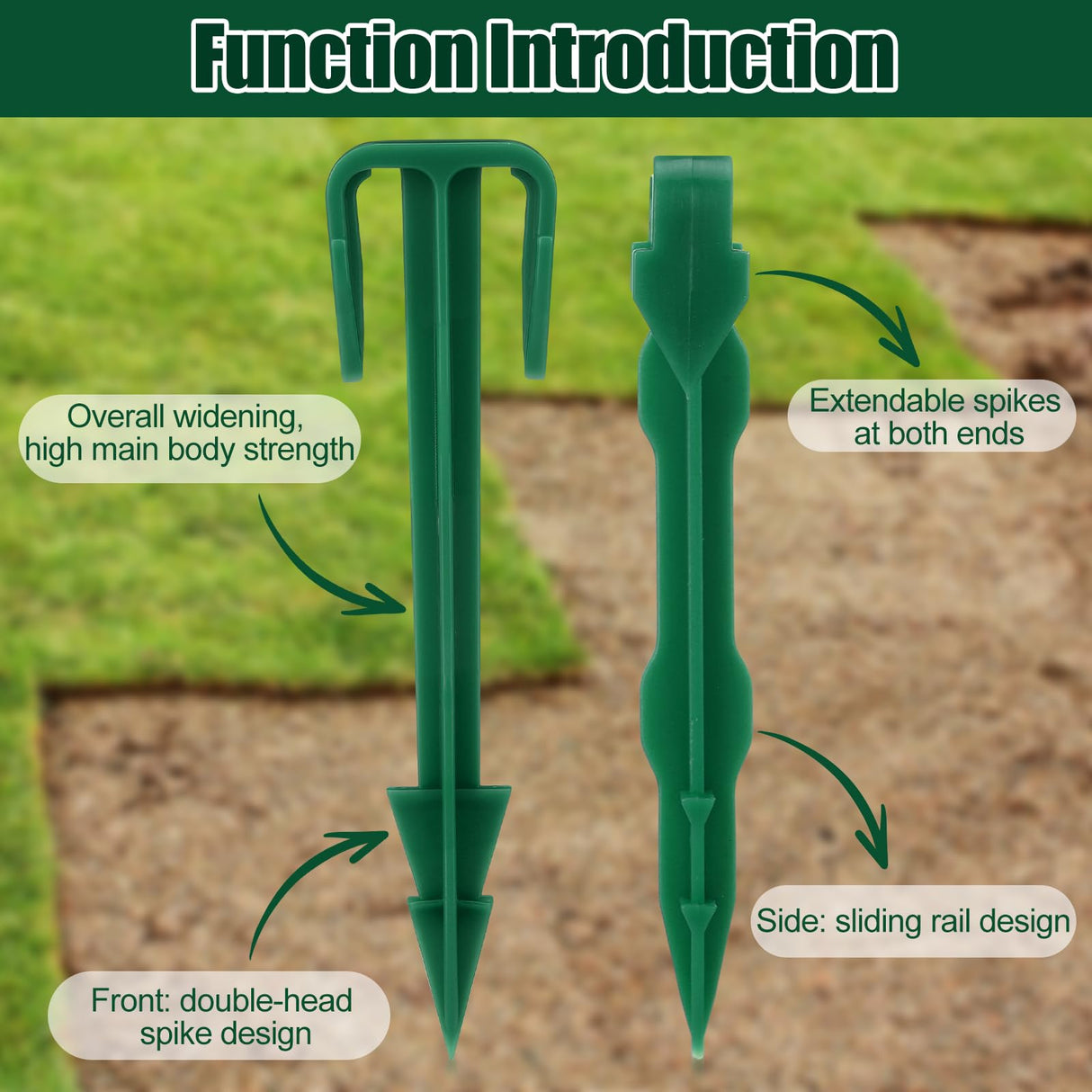 Nuanchu 100 Pcs 4 Inch Stakes Sod Garden Stakes Bulk, Landscape Garden Stake for Membrane, Sod Staples Tent Stake, Netting, Turf, Landscaping and Gardening