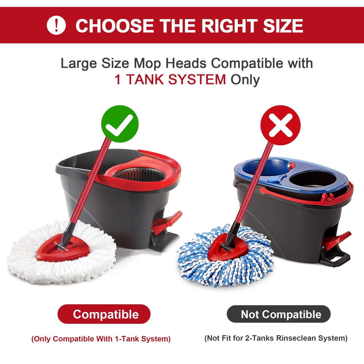 O-Ceda Easy Wrin Spin Mop Replacement - 8 Pack Microfiber Spin Mop Heads, Easy Cleaning Refills