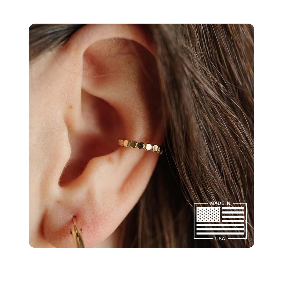 Nova Gold Filled Ear Cuff | Adjustable Ear Cuff | Non Pierced | 10mm | Handmade | 14K Gold | Cartilage Piercing | Smooth Design