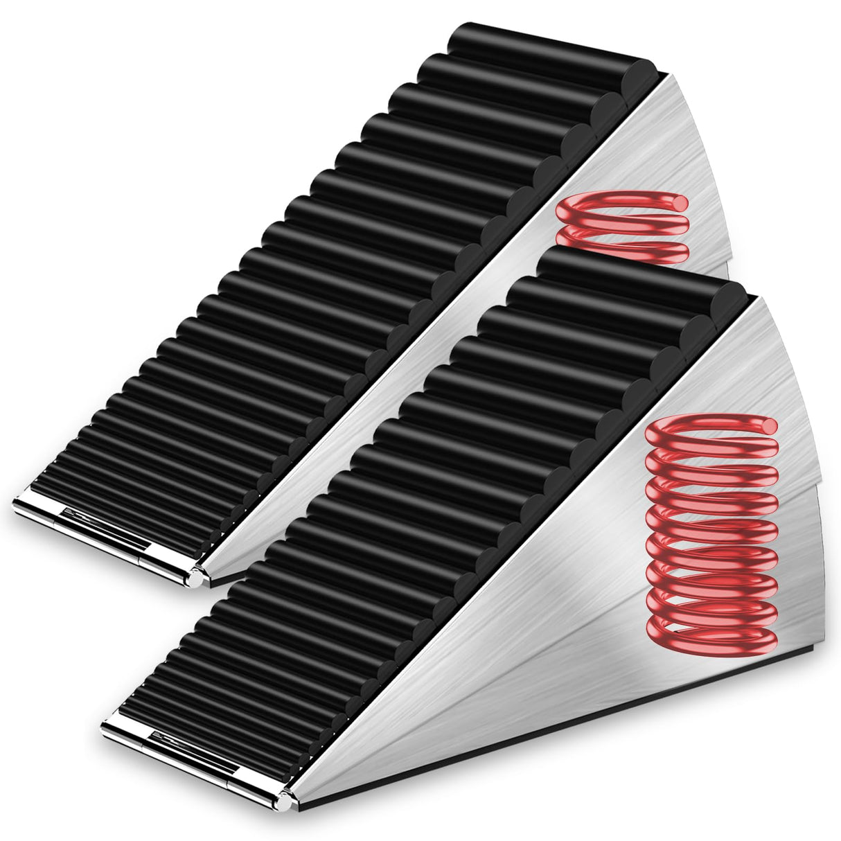 AIMAXINKE Strongest Adjustable Spring Loaded Large Door Stopper - Heavy Duty Tall Door Stop Wedge Door Stoppers for Bottom of Doors,Tall up to 3 in Doorstop Stainless steels Made Suits Any Heavy Gate