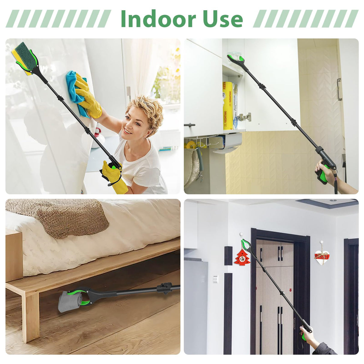 VerdiNex 52" Extra Long Grabber Reacher Tool, Foldable Reacher Grabber Pickup Tool with Strong Magnetic & 360° Rotating Anti-Slip Jaw, Extension Trash Picker Upper Grabber for Indoor & Outdoor