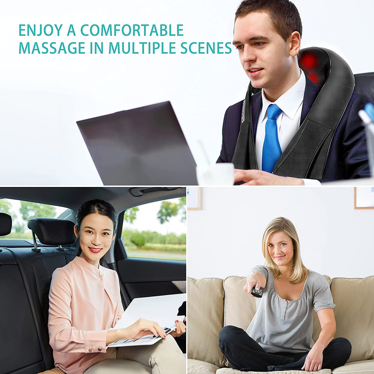 AERLANG Shiatsu Back and Neck Massager, Back Massager Deep Tissue Kneading Neck and Shoulder Massage with Heat, Electric Massage Pillow Mothers Day Gifts from Daughter Son(NOT Cordless)