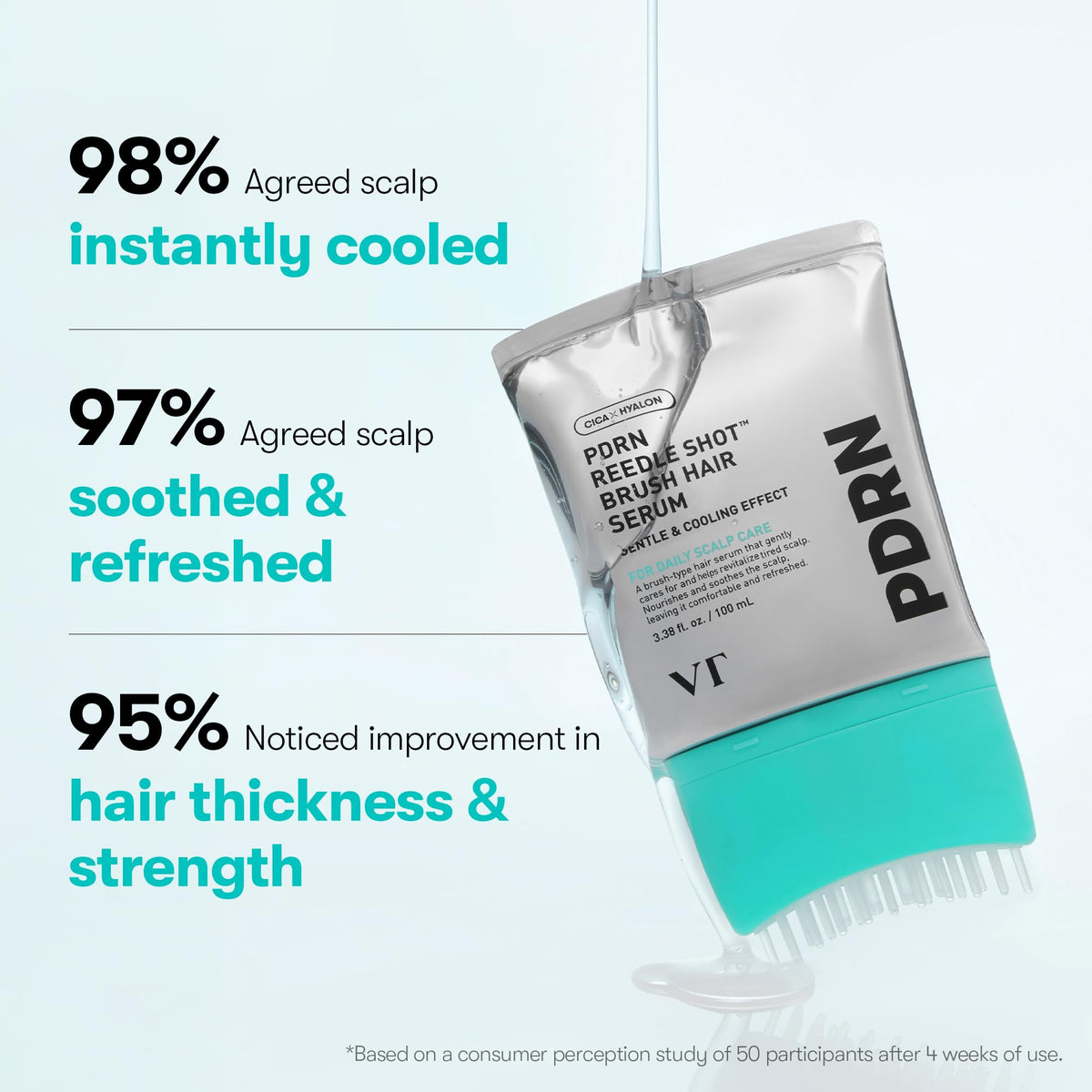 VT COSMETICS PDRN Reedle Shot Brush Hair Serum, 100 ml (3.38 fl oz )