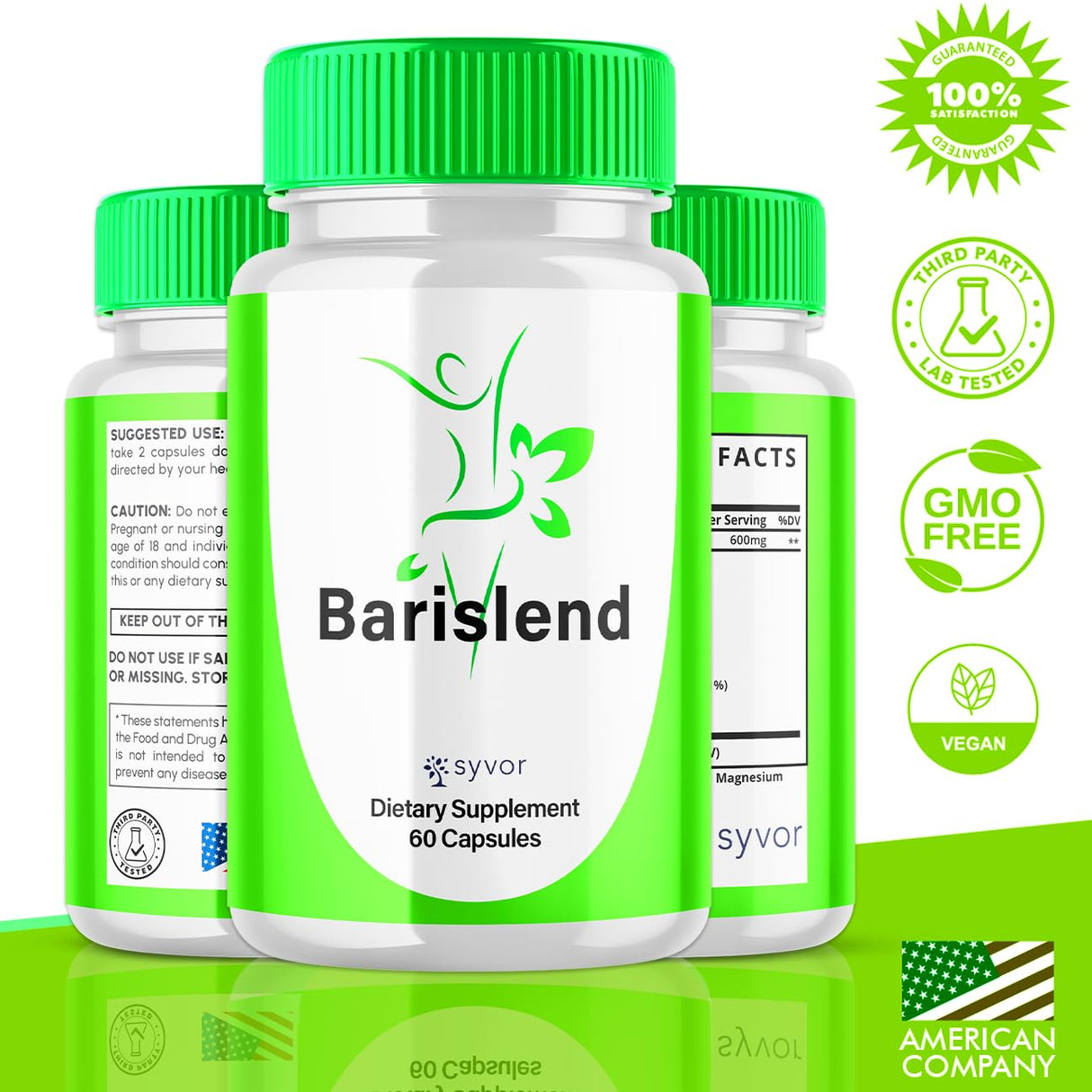 Barislend Capsules, Official Barislend Pink Salt Pills with All Natural Ingredients, Bari-Slend Advanced Formula Vitamin Pills for Health and Wellness Supplement for Men and Women (60 Capsules)