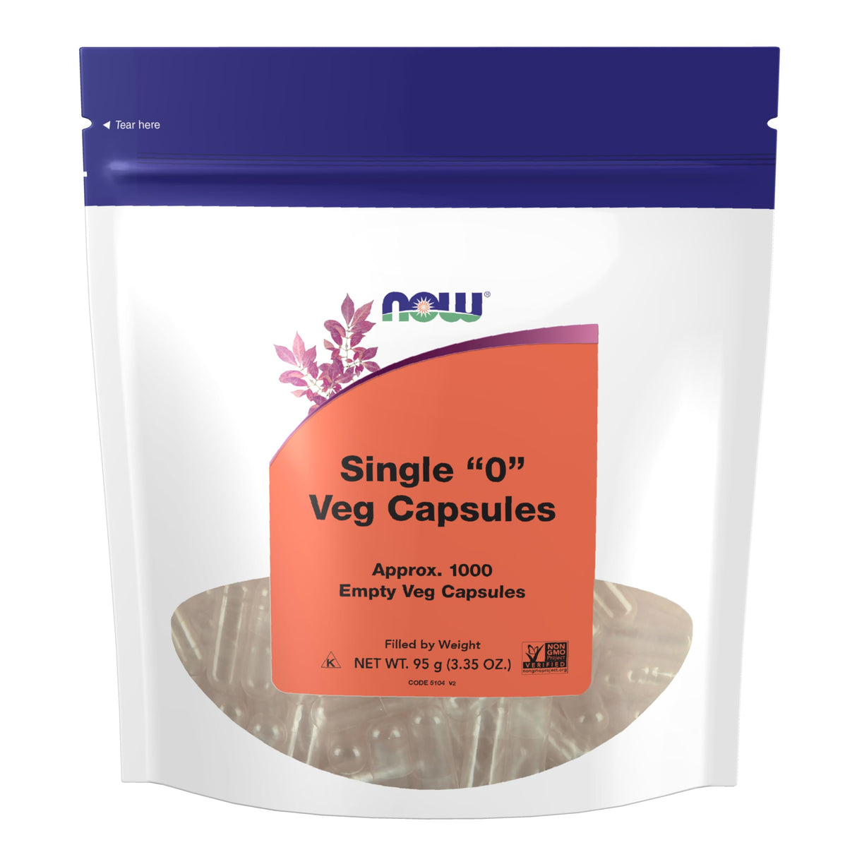 NOW Foods Supplements, Empty Vegetarian Capsules, Single "0", Filled by Weight, Non-GMO Project Verified, 1,000 Veg Capsules