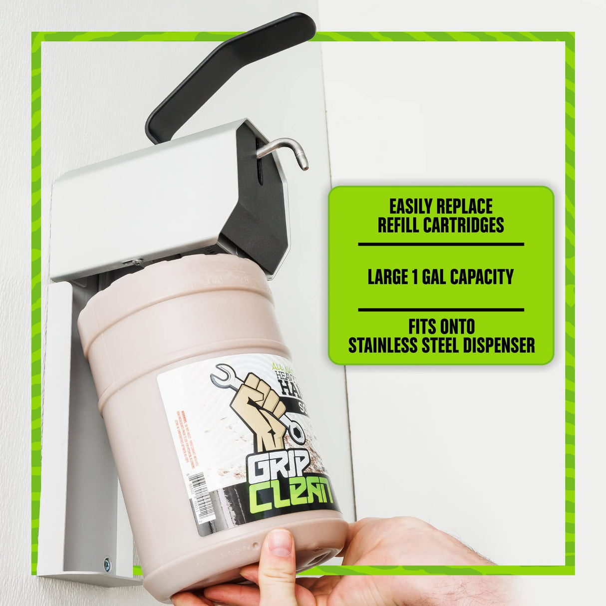 Grip Clean Hand Cleaner for Mechanics, Heavy-Duty Liquid Soap with Natural Pumice Soap & Clay for Grease & Filth – Flat Top Gallon Jug Refill, Coconut Oil Moisturizes (2pk)