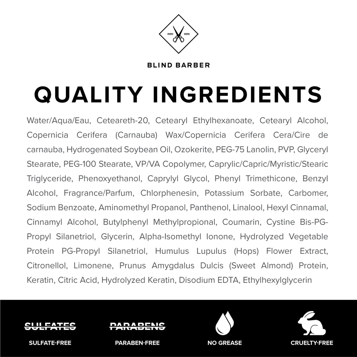 Blind Barber 60 Proof Hair Wax for Men - Water-Based Wax for Hair Styling and Daily Care - Medium Hold & Workable - Made with Volumizing Hops Extract and No Greasy Oils (2.5 Oz)