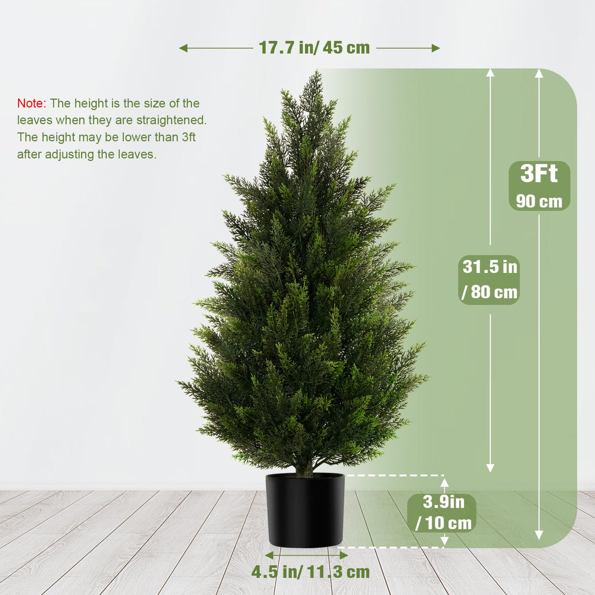 Vitalismo 3FT Artificial Cedar Trees Set of 2 for Outdoor Front Porch