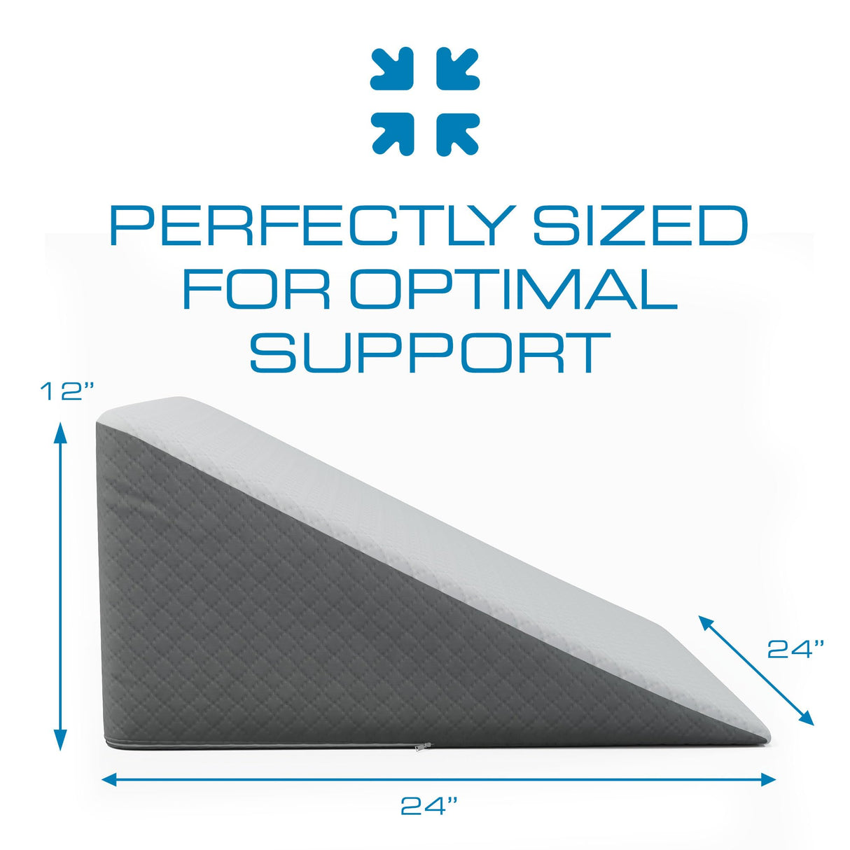 Kölbs Bed Wedge Pillow for Sleep Apnea, Sleeping Comfort, Relaxing, Acid Reflux, Heartburn and Back Pain Relief. Cushion for Sitting Up in Bed. Memory Foam Top, Chic Jacquard Washable Cover.