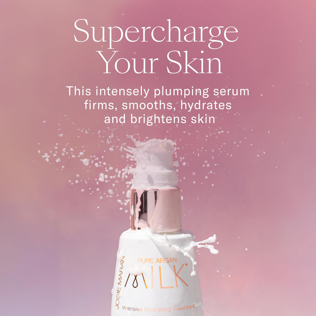 Josie Maran Hydrating Serum with Argan Oil Micro-Droplets - Pure Argan Milk Intensive Hydrating Treatment - The First Step in Skin Prep - Maxamize the Benefits of All Your Skincare (1 Fl Oz)