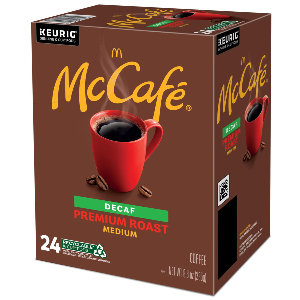 McCafe Premium Roast Decaf Coffee, K-Cup Pods, 96 Count