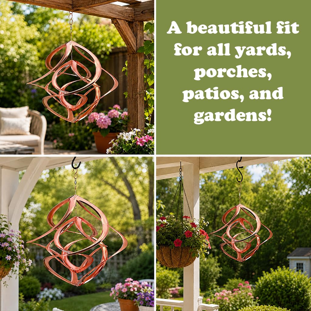 Red Carpet Studios The Original Cosmix Deluxe Helix Wind Spinner, Medium 14-Inch, Double Copper