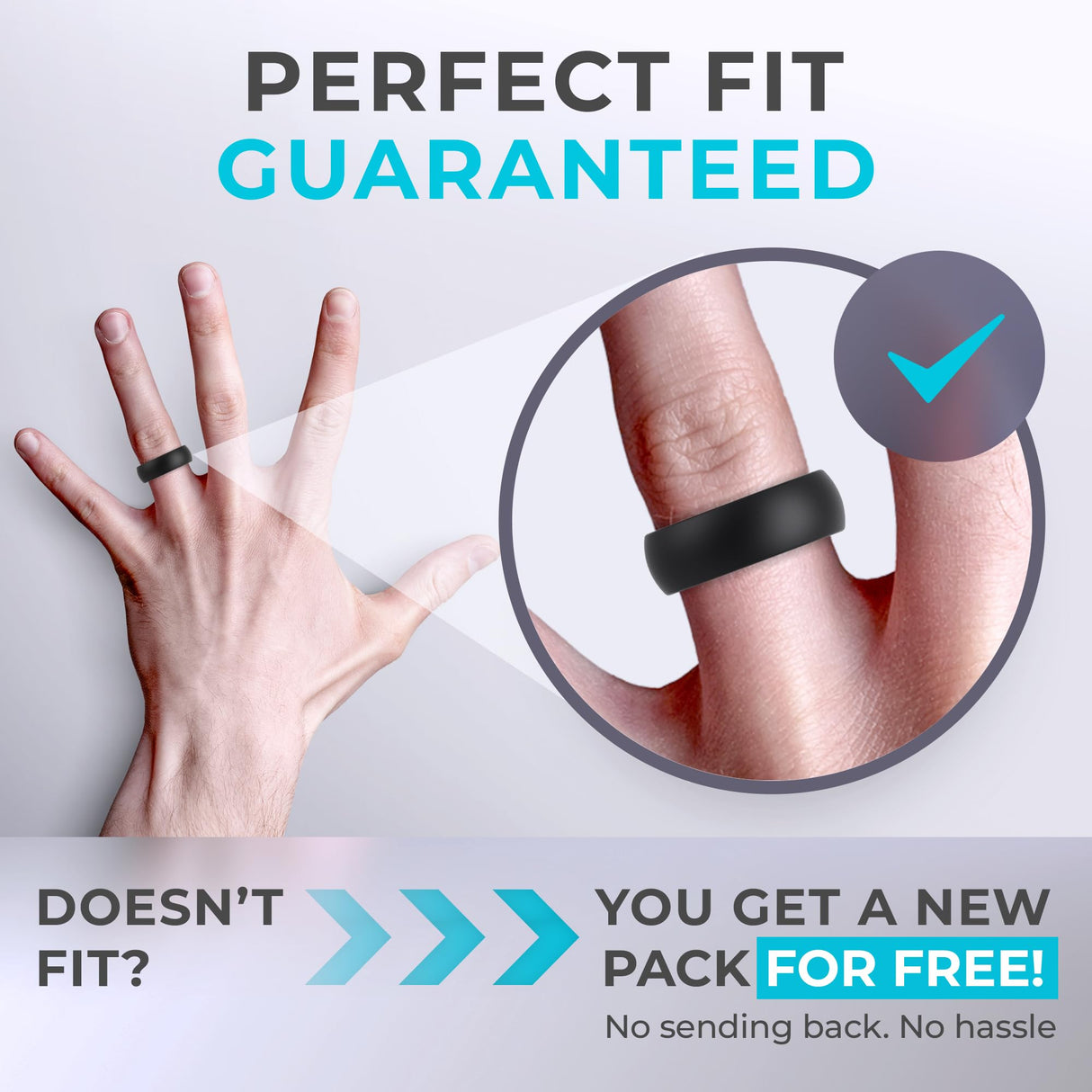 ThunderFit Men's Air Groove Silicone Rings, Breathable, 7.8mm Wide