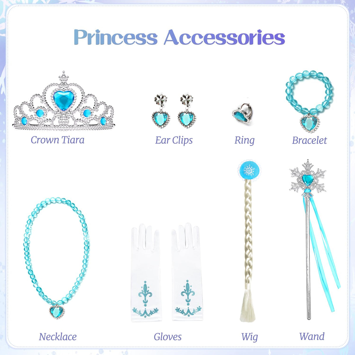 Axwcon Girls Princess Elsa Dress Costume with Waist Sequins, Detachable Cape, Halloween Christmas Kid Snow Queen Dress Up