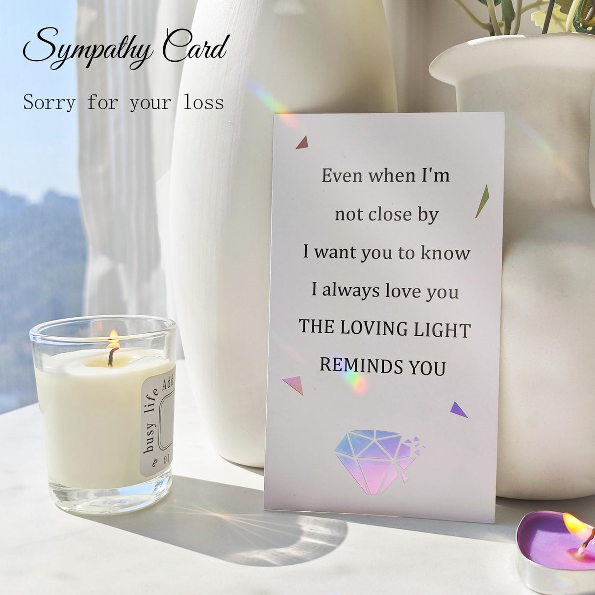 AurLova Memorial Sympathy Gifts for Loss of Loved One, in Memory of Loved One Gifts, Bereavement Remembrance Grief Gift for Loss of Mom Husband Son Daughter Dog, Christmas Memorial Suncatcher
