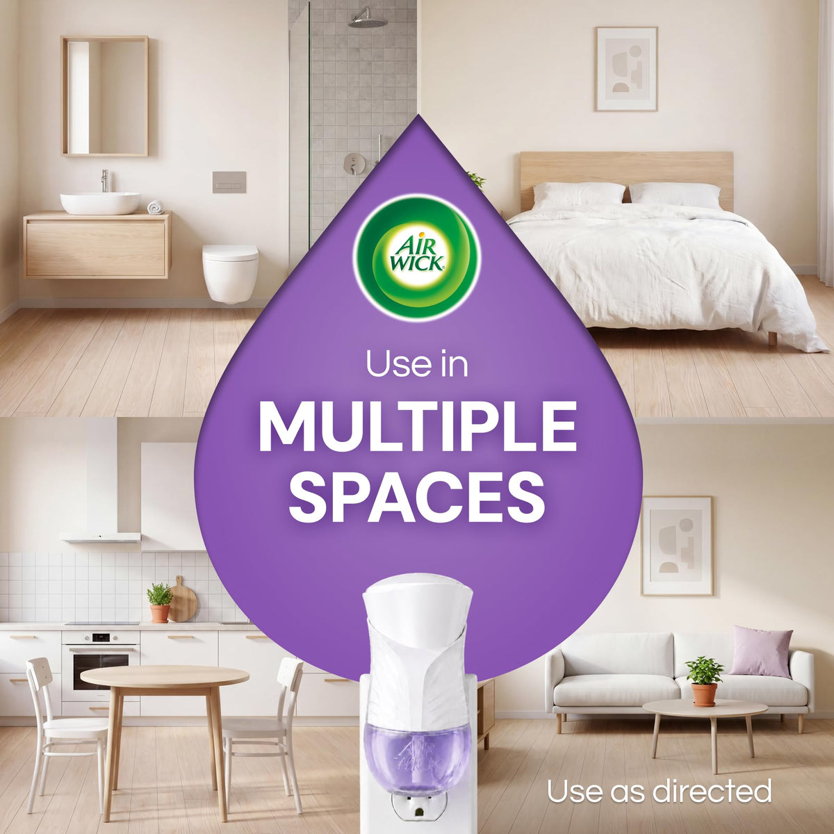 Air Wick Plug in Starter Kit, Lavender & Chamomile, 2 Warmers & 6 refills