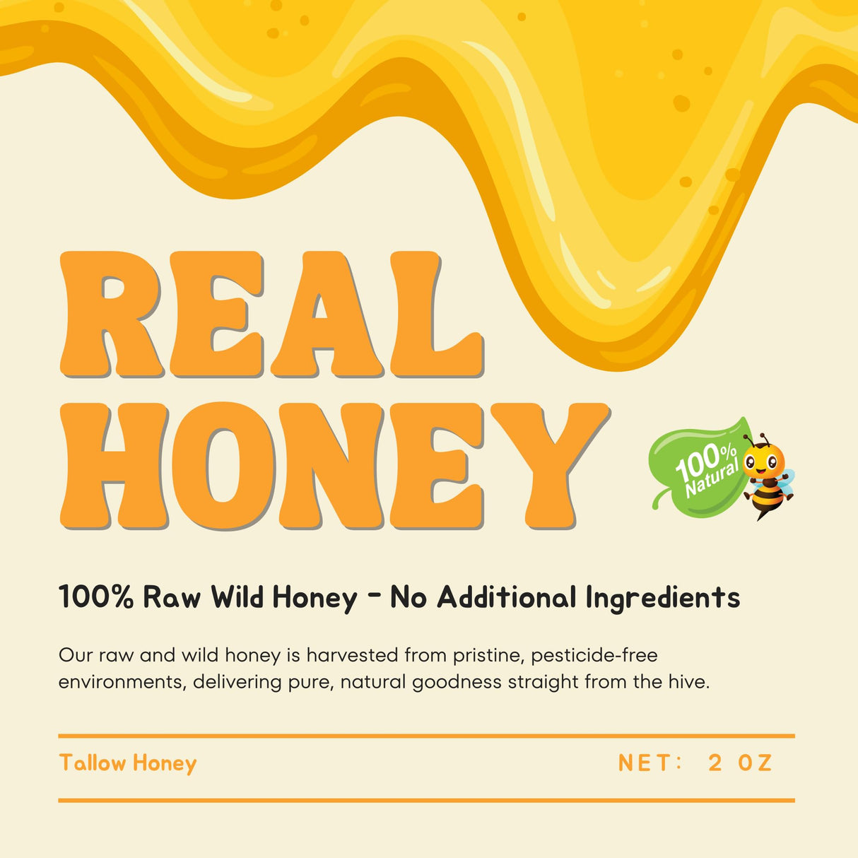 3 Pack Tallow Honey Moisturizer | Only 2 Ingredients: 100% Grass-Fed Tallow + Raw Wild Honey | Handmade in USA | Unscented Face & Body Balm – 2 oz