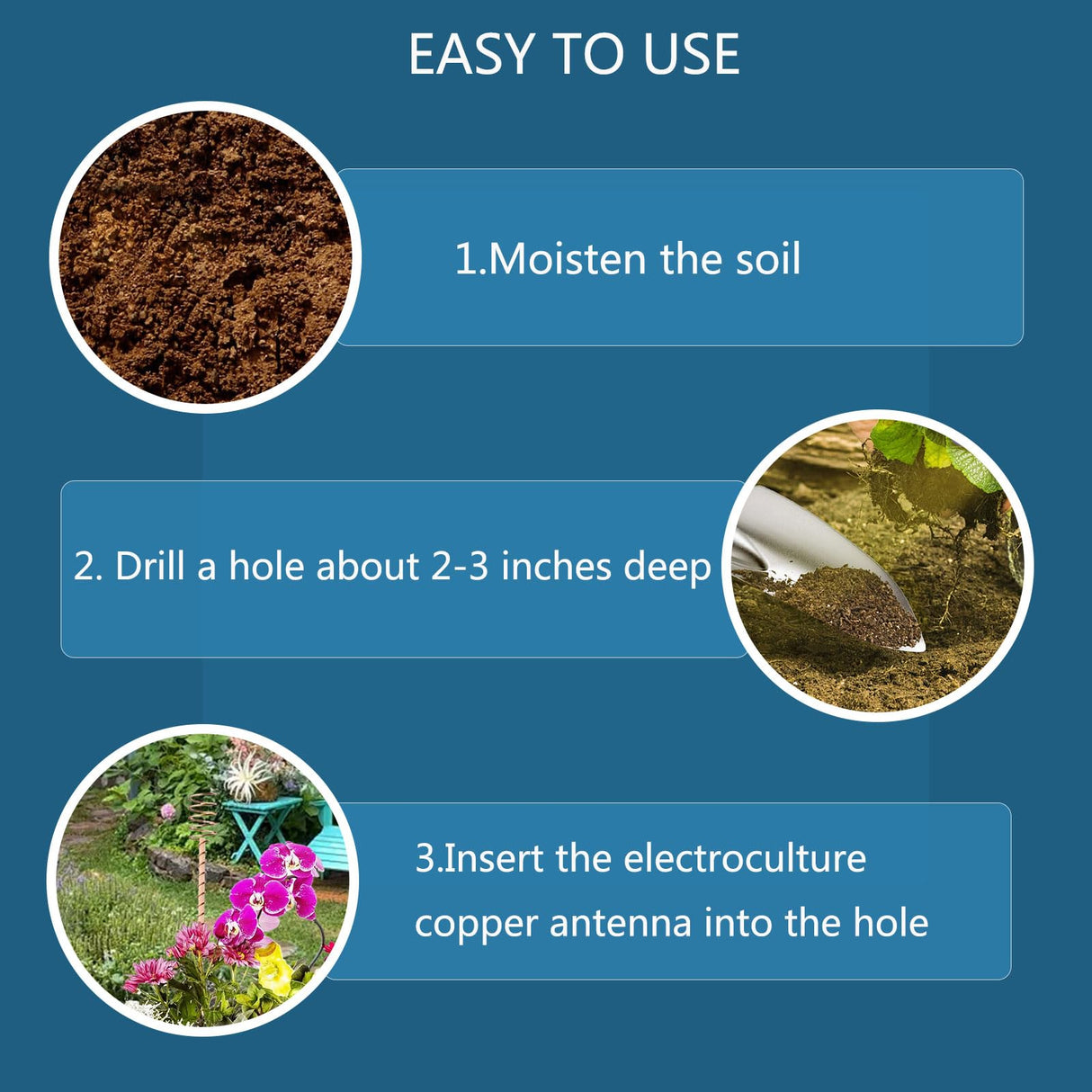 12" Electroculture Plant Stakes,10 Pack Copper Garden Stakes, Long Electroculture Copper Coil Antennas for Growing Vegetable Garden Plants Support High-Yield, Eco-Friendly