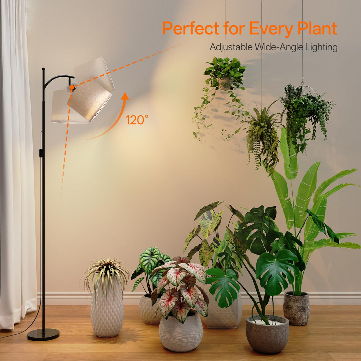 Bstrip 70.8″ Tall Grow Lights for Indoor Plants, 3000K Full Spectrum Plant Light with Stand, Auto On/Off Timer & Adjustable Angle, 25W Non-Dimmable LED Lamp for Plant Growth