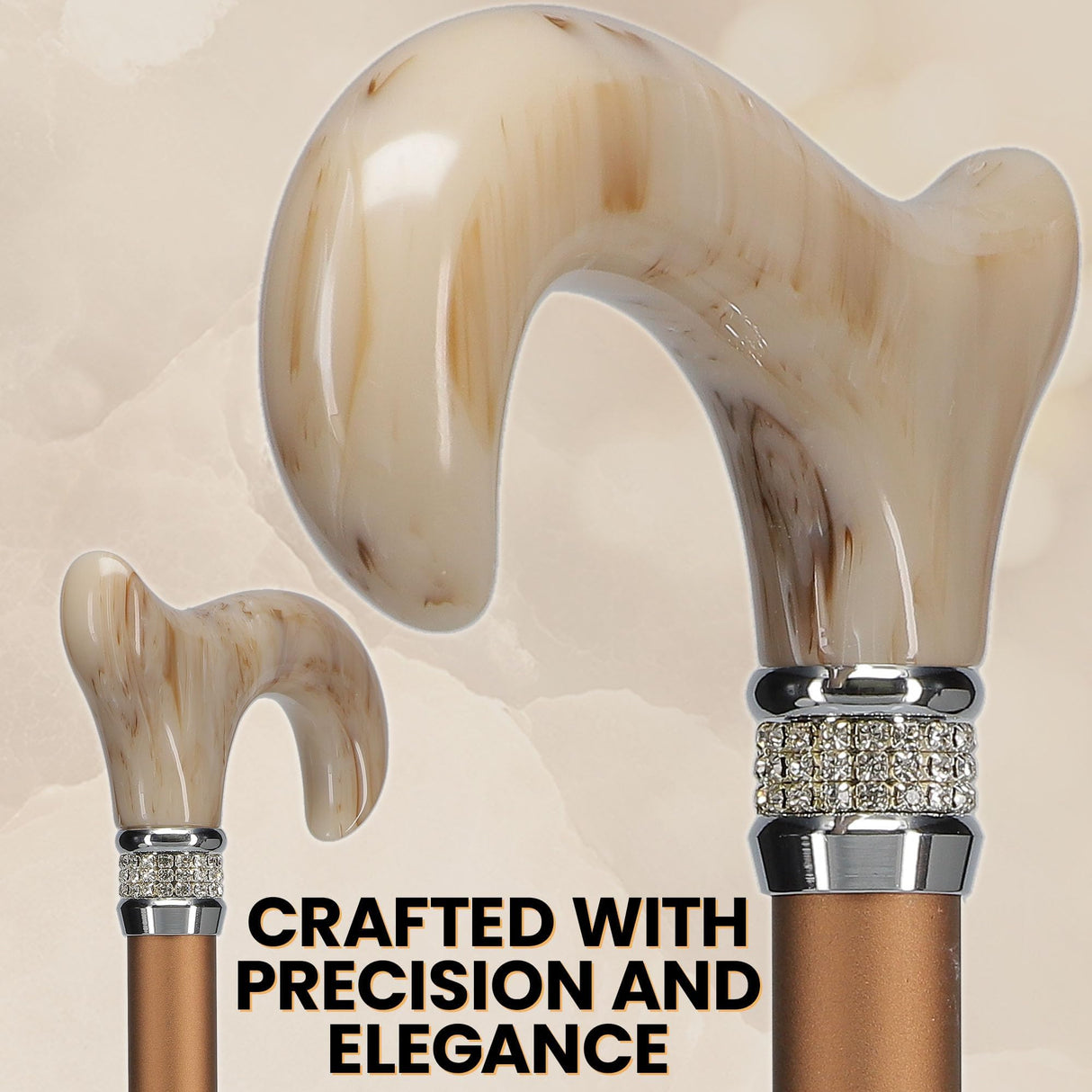 Pearlz Designer Adjustable Cane (Champagne)