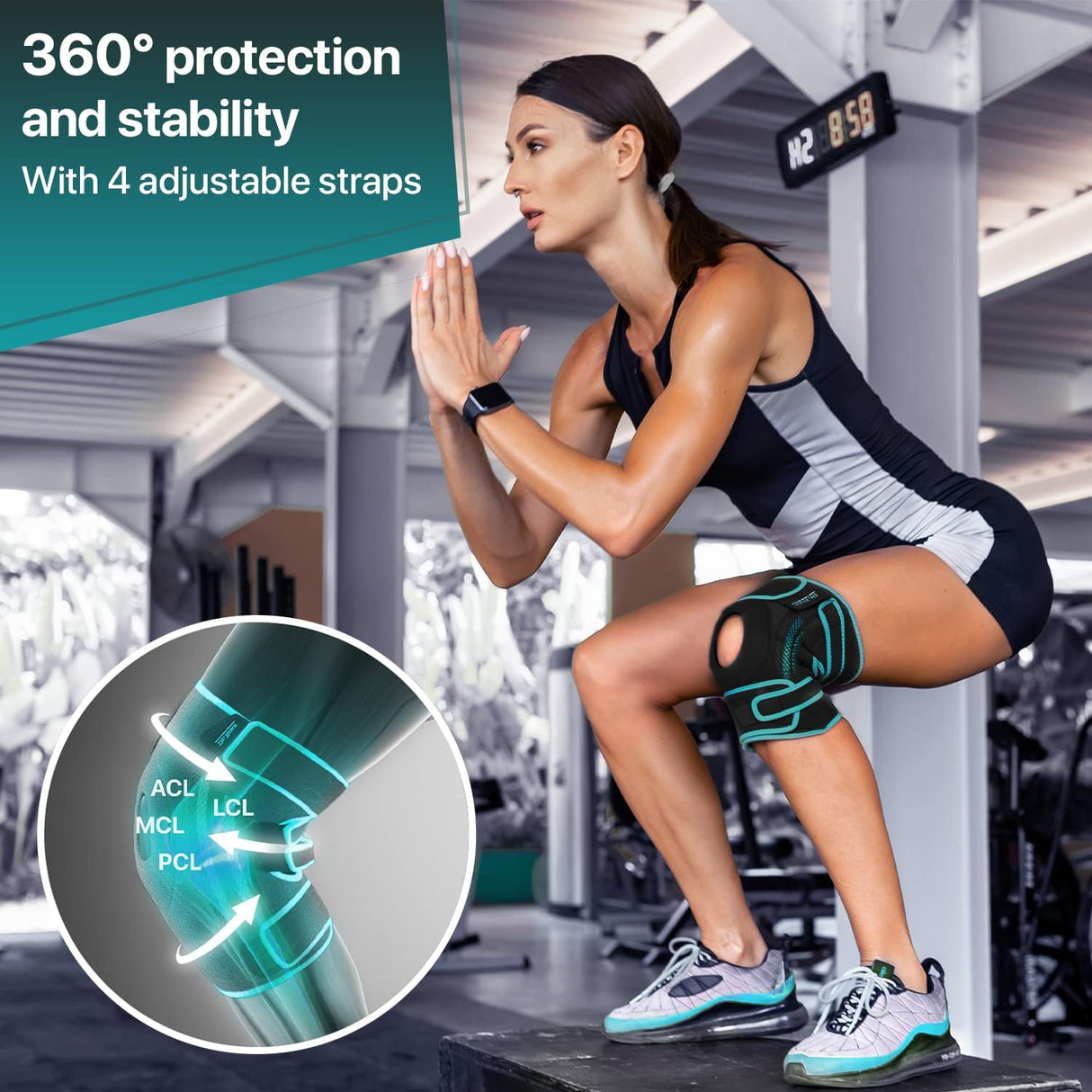 DR. BRACE ELITE Knee Brace with Side Stabilizers & Patella Gel Pads for Maximum Knee Pain Support and fast recovery for men and women-Please Check How To Size Video (Earth, Large)