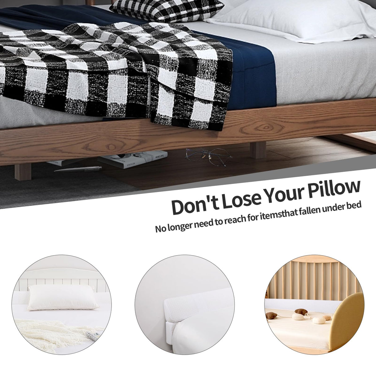 MABOZOO Pillow Wedge for Headboard Gap,White Bed Wedge Gap Filler King Size,Foldable Bed Wedge Pillow for Headboard,Foam Mattress Gap Filler,76"x6"x6"