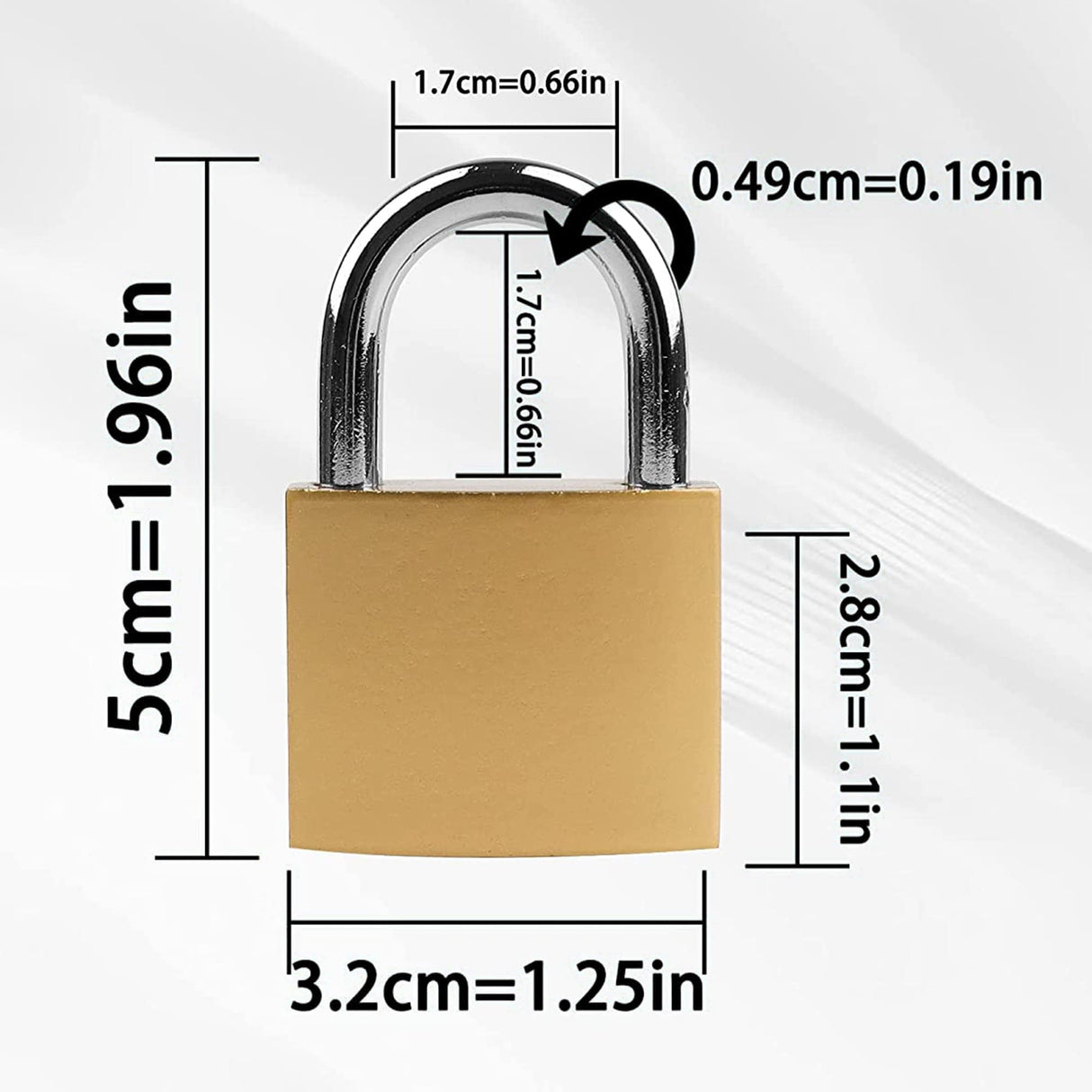 XFJSAK 8 Pcs Small Keyed Padlocks, 32mm, Gold, Compact, D Shape, Hardened Alloy, Securing Luggage, Gym Lockers