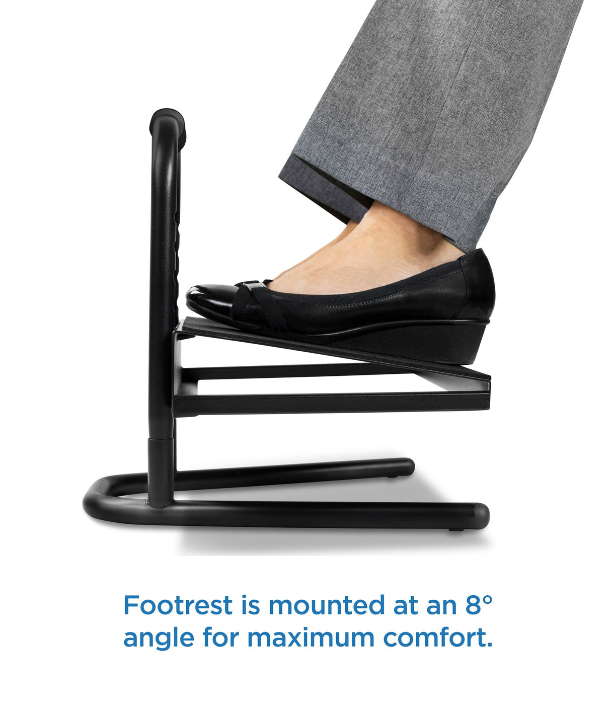 Mount-It! Height Adjustable Foot Rest for Standing and Sitting, Freestanding Under The Desk Footrest with Handle and Six Height Settings, Anti-Slip Padded Surface,Black