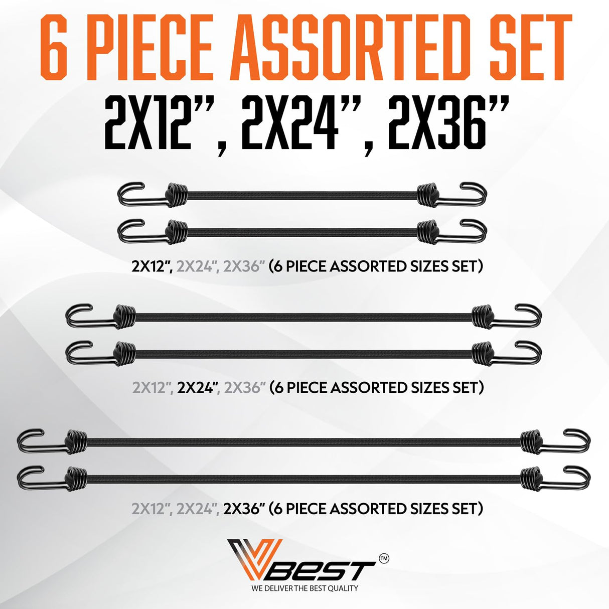 VBEST Heavy Duty Bungee Cords with Hooks - 10 Piece 18 Inch Bungie Cords Set