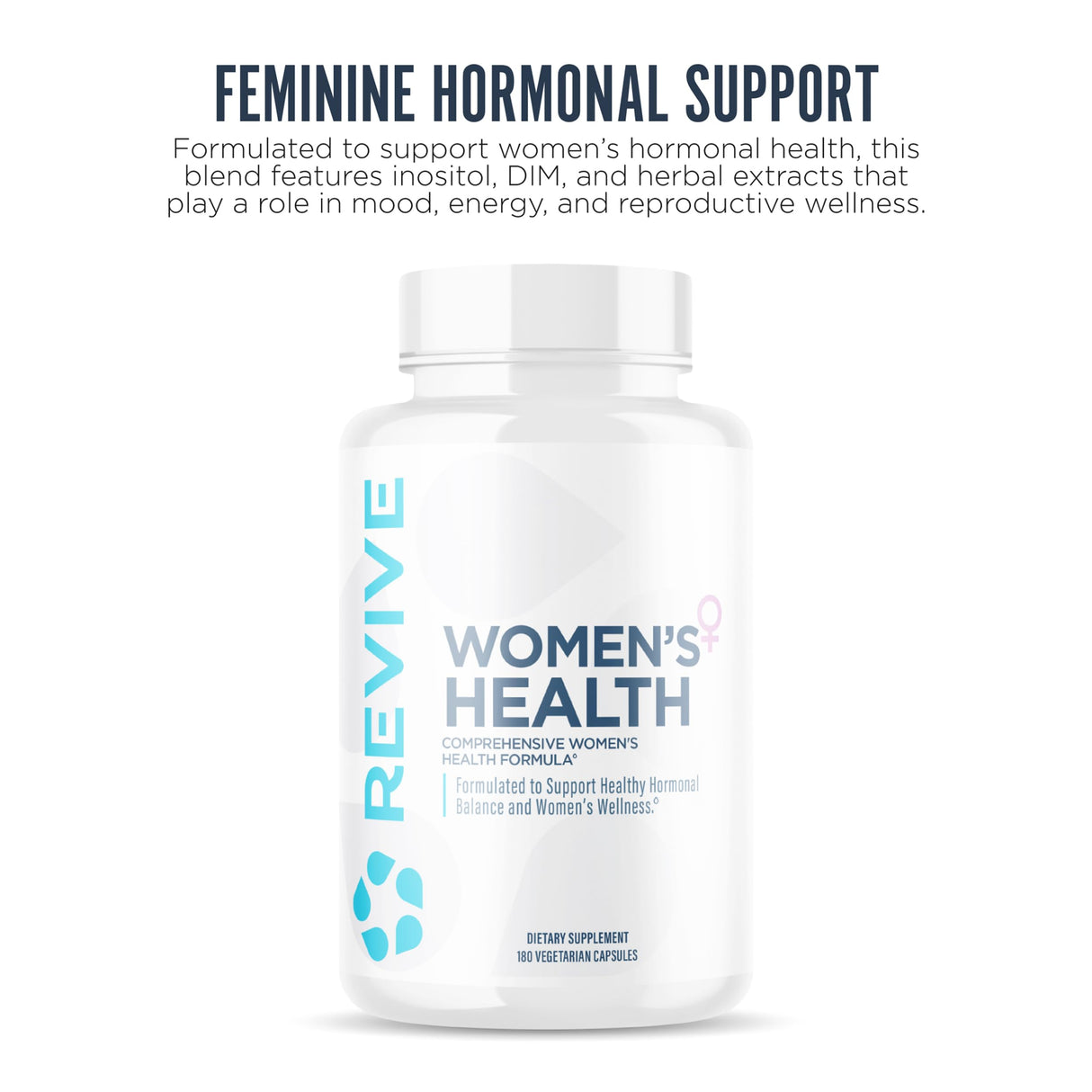 Revive MD Hormone Balance for Women - Hormone Support with Myo-Inositol, Chaste Berry, DIM, Vitamin C & E and Evening Primrose Oil - Women's Health Supplements for Hormonal Balancing - 180 Capsules