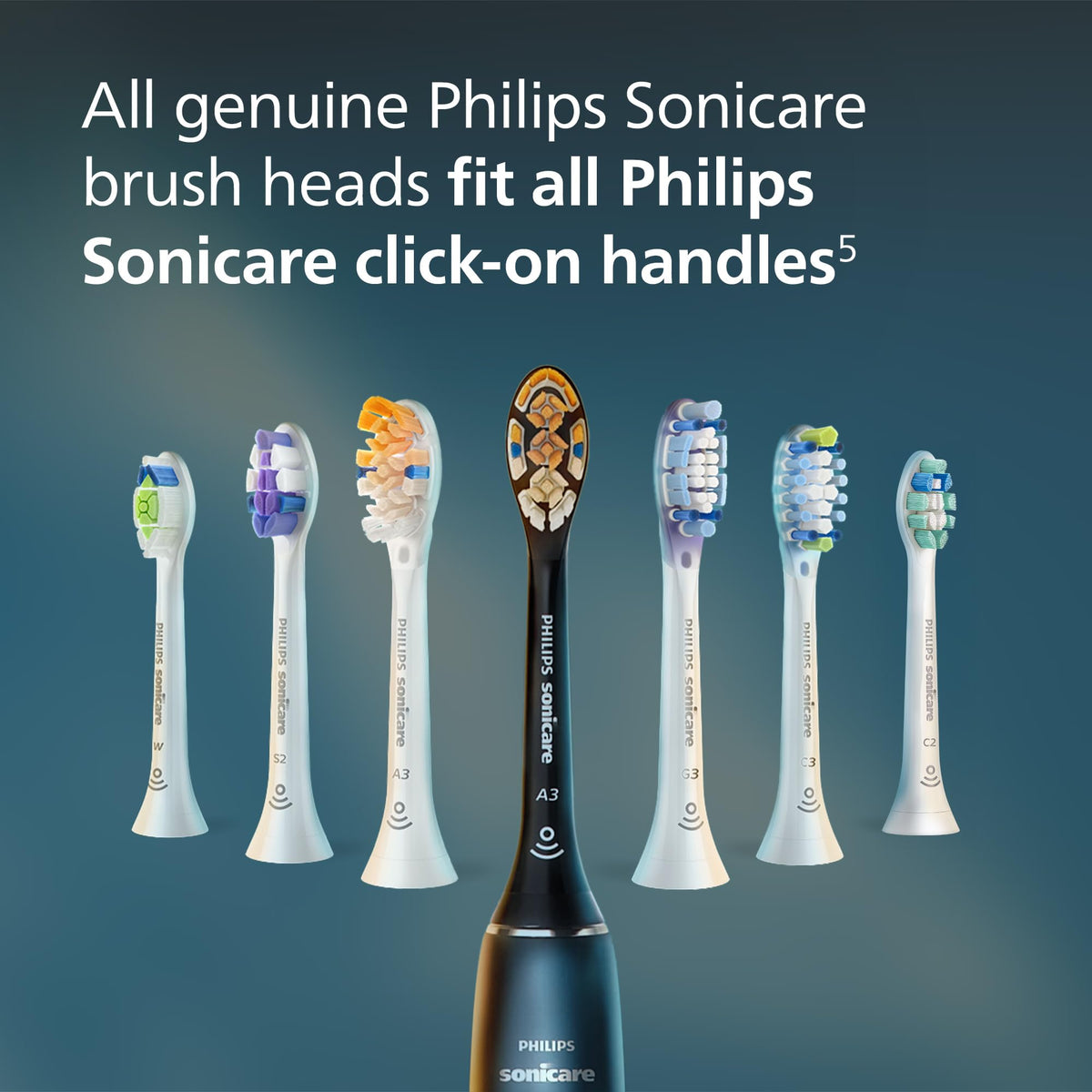 Philips Sonicare G3 Two-in-One Brush Heads, 4-Pack, 1 Year Supply, White
