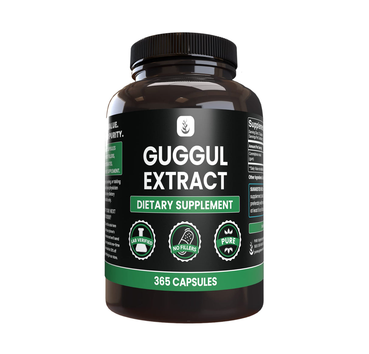 PURE ORIGINAL INGREDIENTS Guggul Extract Always Pure, No Additives Or Fillers, Lab Verified (365 Count (Pack of 1))