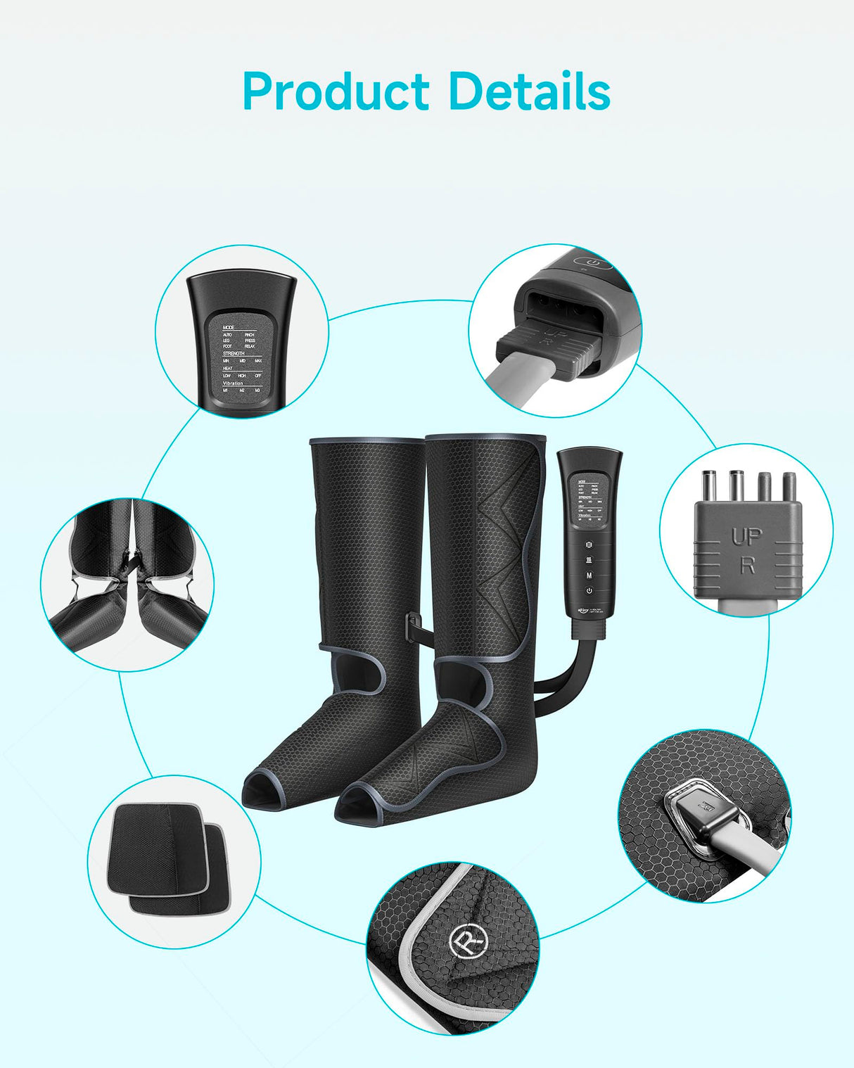 ALLJOY Gifts for Men Women, Leg Massager for Circulation and Pain Relief FSA, Leg Massager with Heat and Compression, 6 Modes 3 Intensities 2 Heat Levels