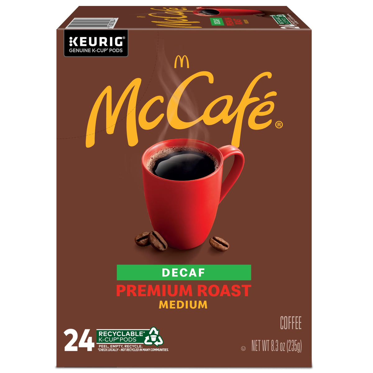 McCafe Premium Roast Decaf Coffee, K-Cup Pods, 96 Count