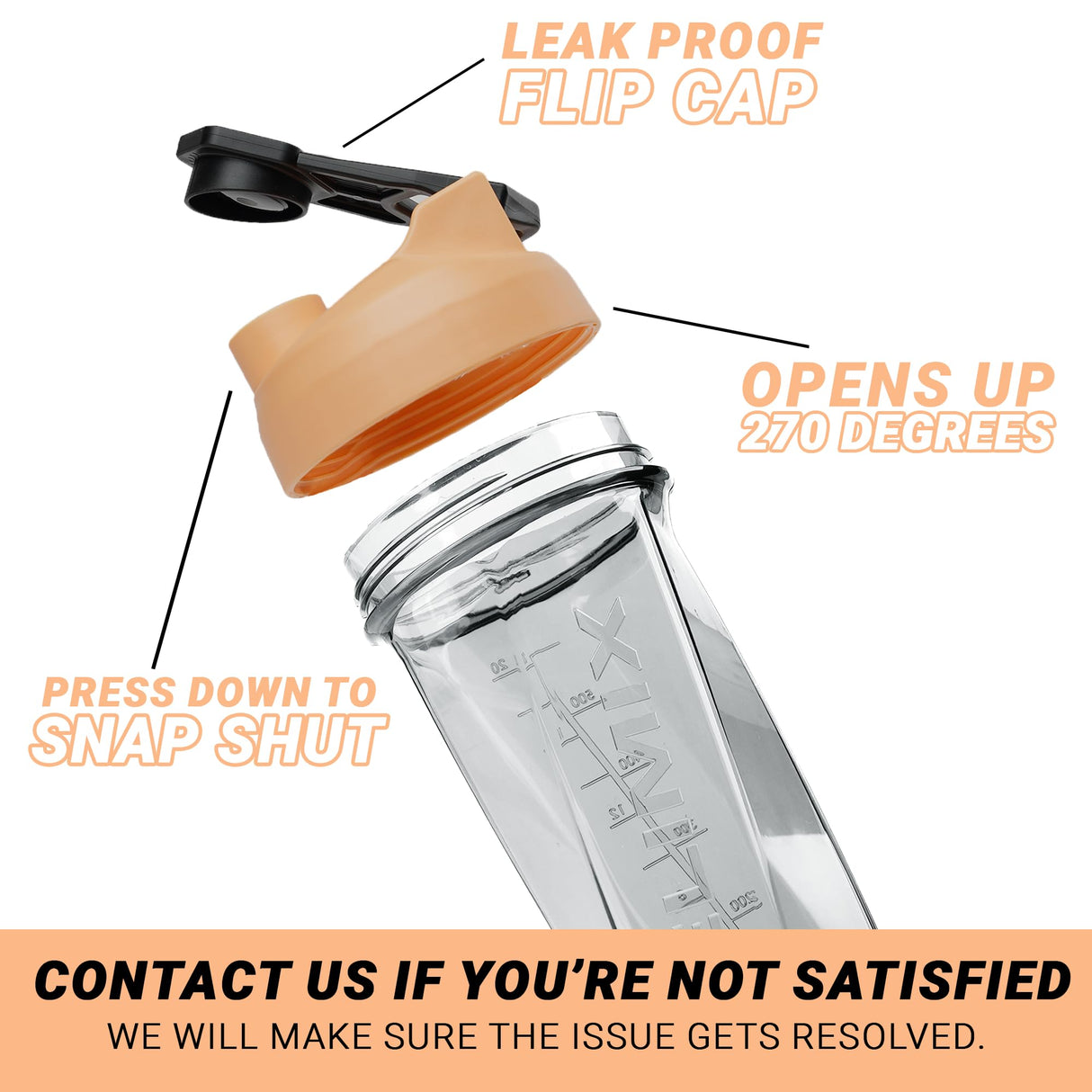 HELIMIX 2.0 Vortex Blender Shaker Bottle Holds upto 28oz | No Blending Ball or Whisk | USA Made | Portable Pre Workout Whey Protein Drink Shaker Cup | Mixes Cocktails Smoothies Shakes | Top Rack Safe