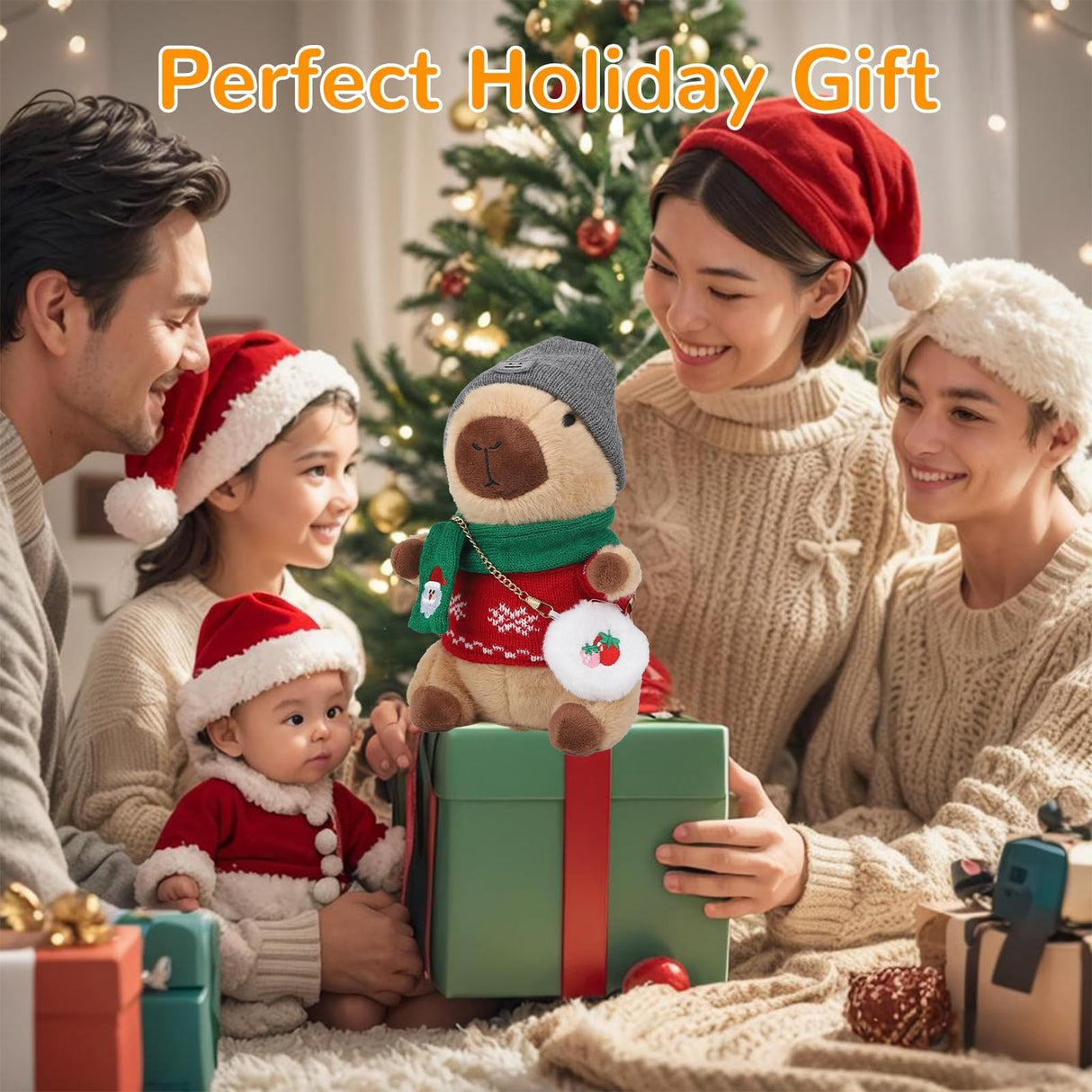 WAKSUN Capybara Plush with 10 Pcs Clothes & Accessories,Christmas Stuffed Animals, 10.2 in Cute Capybara Plush Toys,Birthday Gifts&Dress Up Cute Plushies for Boys/Girls (Daily)