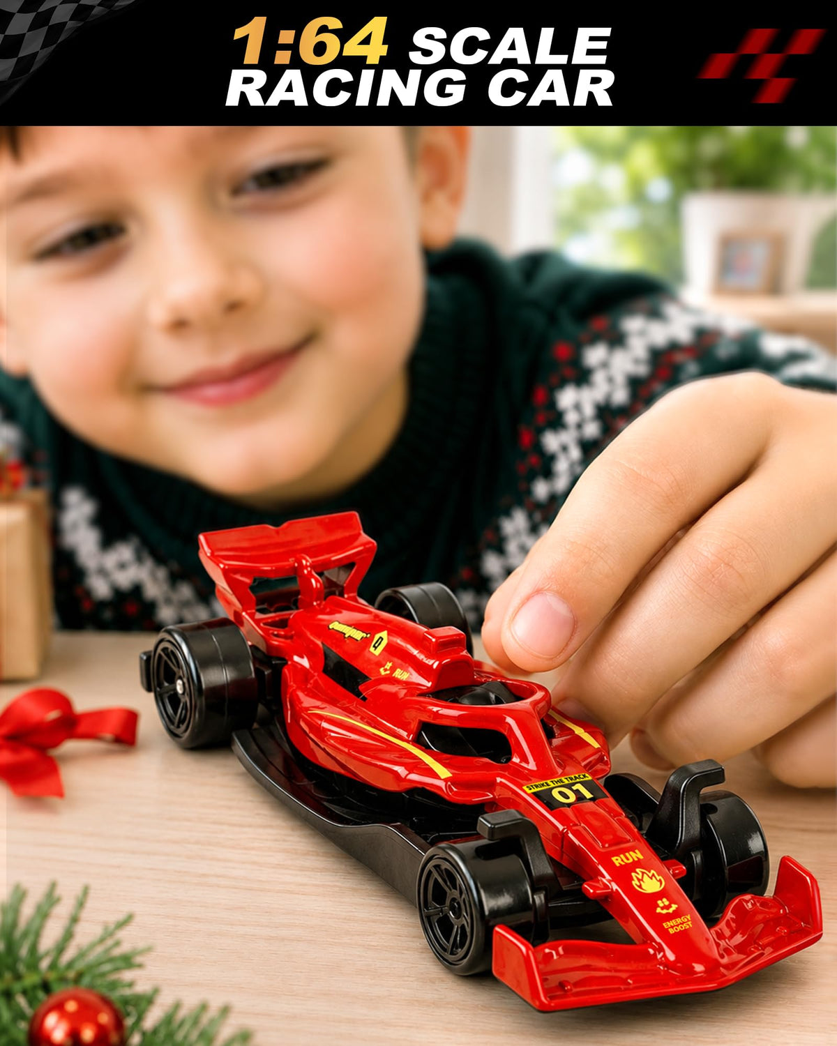 Racing Cars Advent Calendar 2026 for Kids Boys,1:64 Collectible Die-Cast Set, 1:64 Scale 20 Die-Cast Cars, Multi-Team Designs, 4 Racing Track Accessories & Play Map, For Race Fans & Collectors