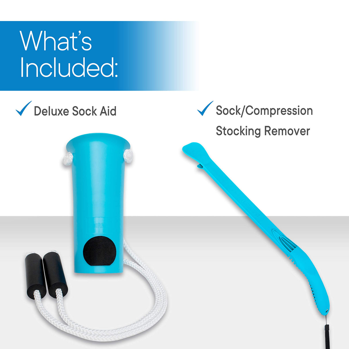 RMS Sock Aid Kit - Easy On Easy Off Device for Putting On Socks and Removing Socks or Stockings for Men and Women with Limited Mobility (Blue)