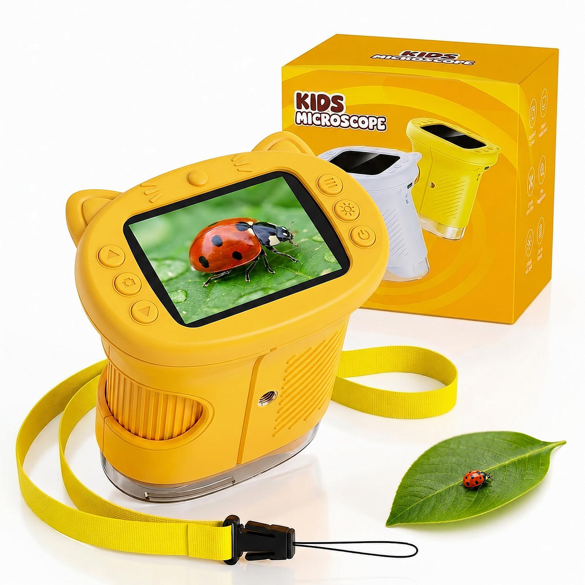 OAEBLLE Kids Microscope, 4K 1000X Zoom, 2.4" Screen, STEM Toy for Ages 4-8