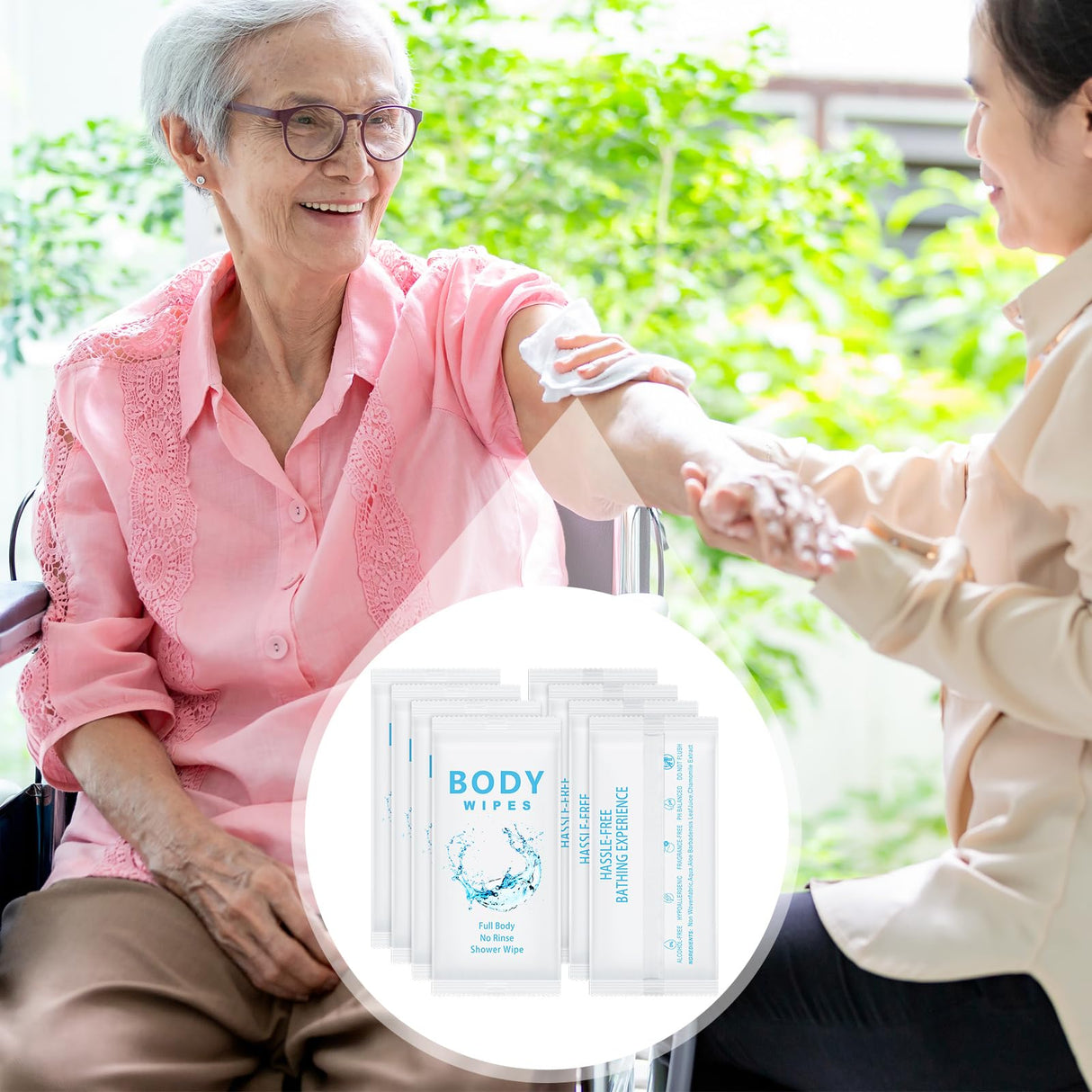 Treela 300 Pcs Bulk Large Body Wipes Individually Wrapped Big Bath Wipes for Adults Bathing No Rinse Shower Bulk Deodorant for Homeless Hygiene Personal Cleansing for Travel Gym(7.09" X 9.84",White)