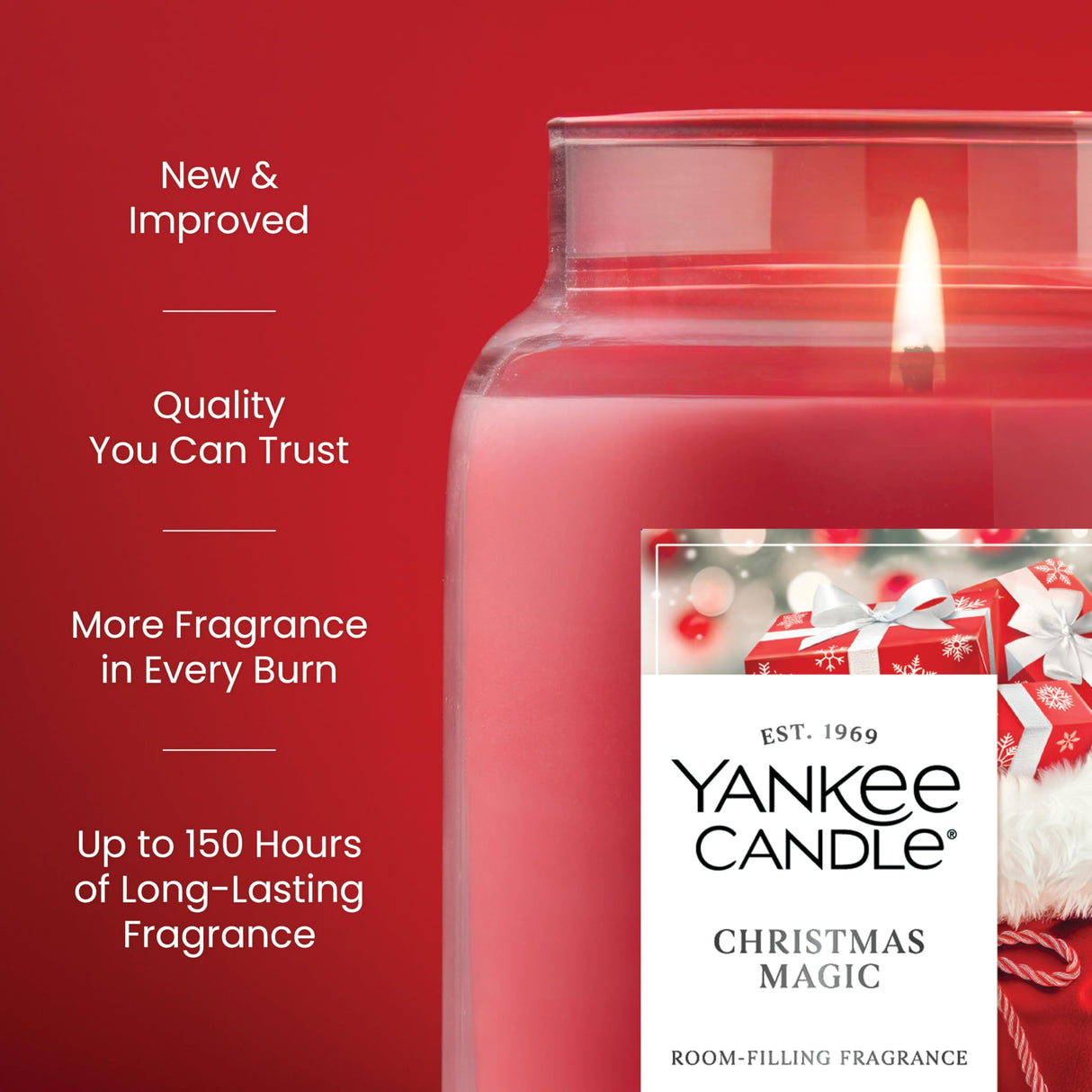 Yankee Candle Christmas Magic Scented Candle, 22oz Large Jar with up to 150 Hour Burn Time, Giftable, Holidays