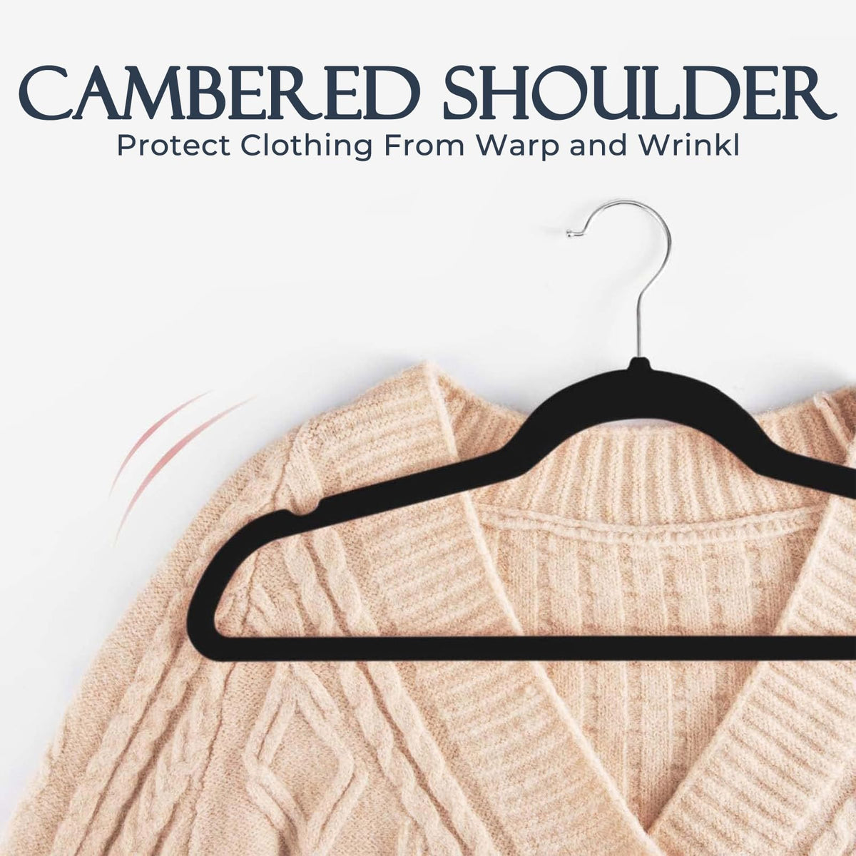 HOUSE DAY Black Velvet Hangers 60 Pack, Premium Non Slip Clothes Hangers
