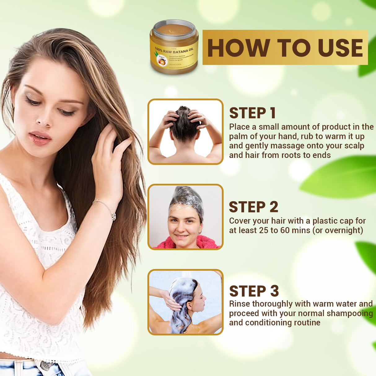 Raw Batana Oil for Hair Growth by Dr. Sebi Organic Raw Honduras Oil - 100% Pure & Natural Botana Paste for Thicker, Stronger Hair for Men and Women